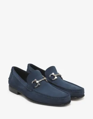 Petrol Blue Fiordi Suede Leather Loafers