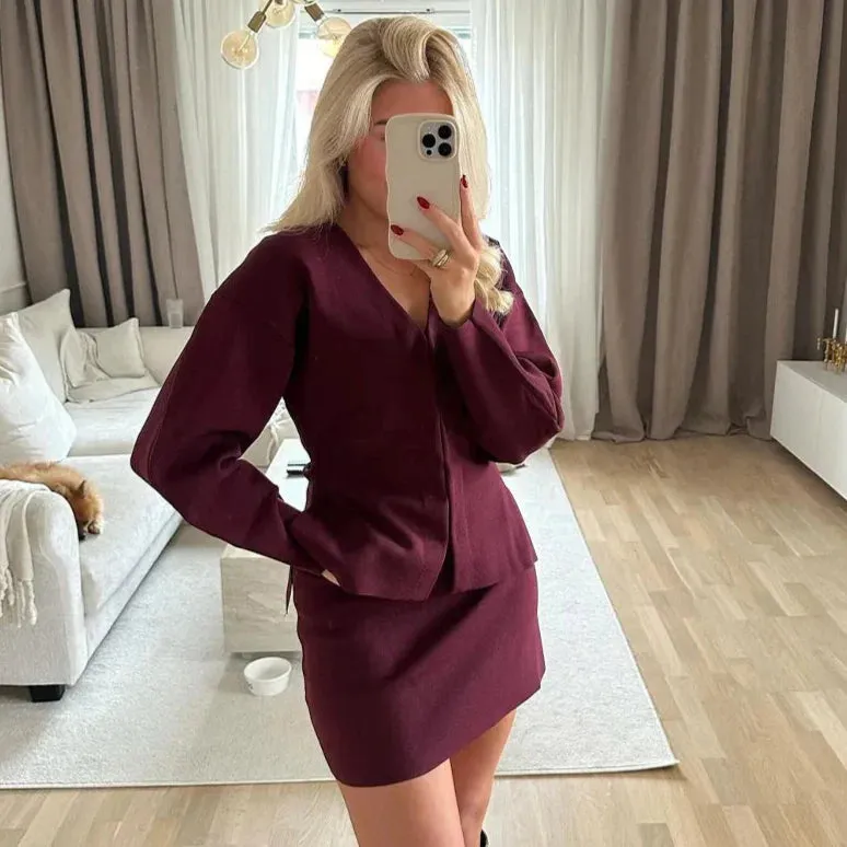 Peyton™ - V-neck Long Sleeve Casual 2-Piece Set