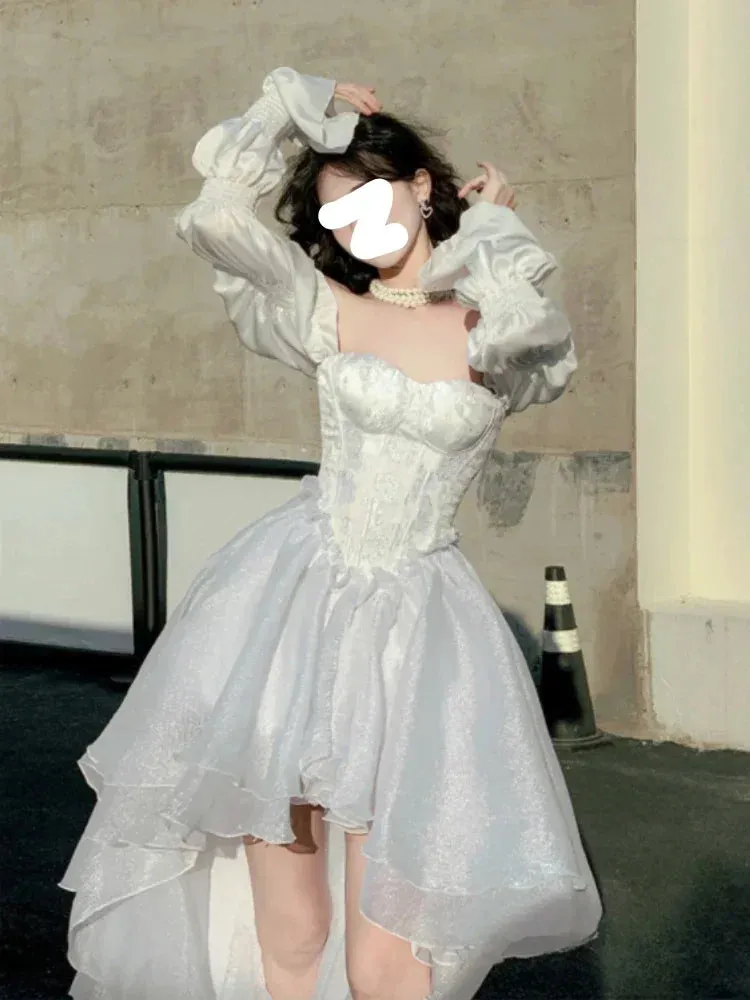 Pure Color Fairy Midi Dress for Women