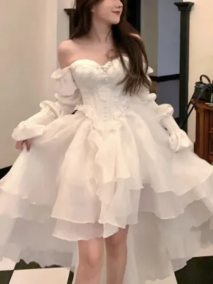 Pure Color Fairy Midi Dress for Women