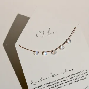 RAINBOW MOONSTONE 5 STONE NECKLACE