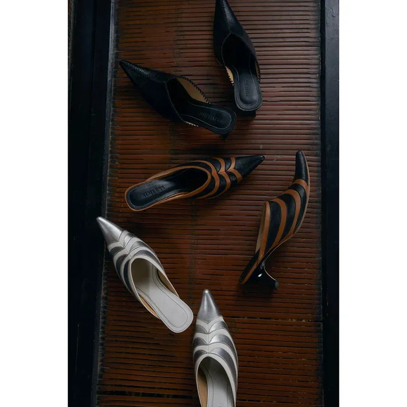 Rimless Pointed Toe Mules