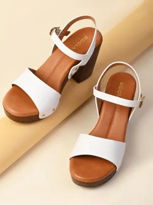 Rocia By Regal White Women Casual Block Heel Sandals