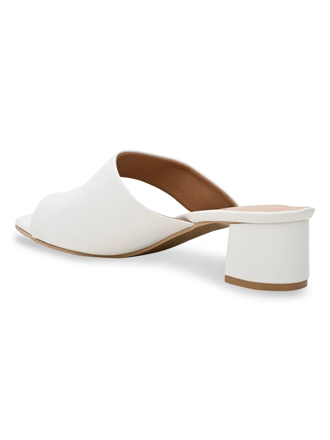 Rocia By Regal White Women One Toe Casual Block Heel Sandals