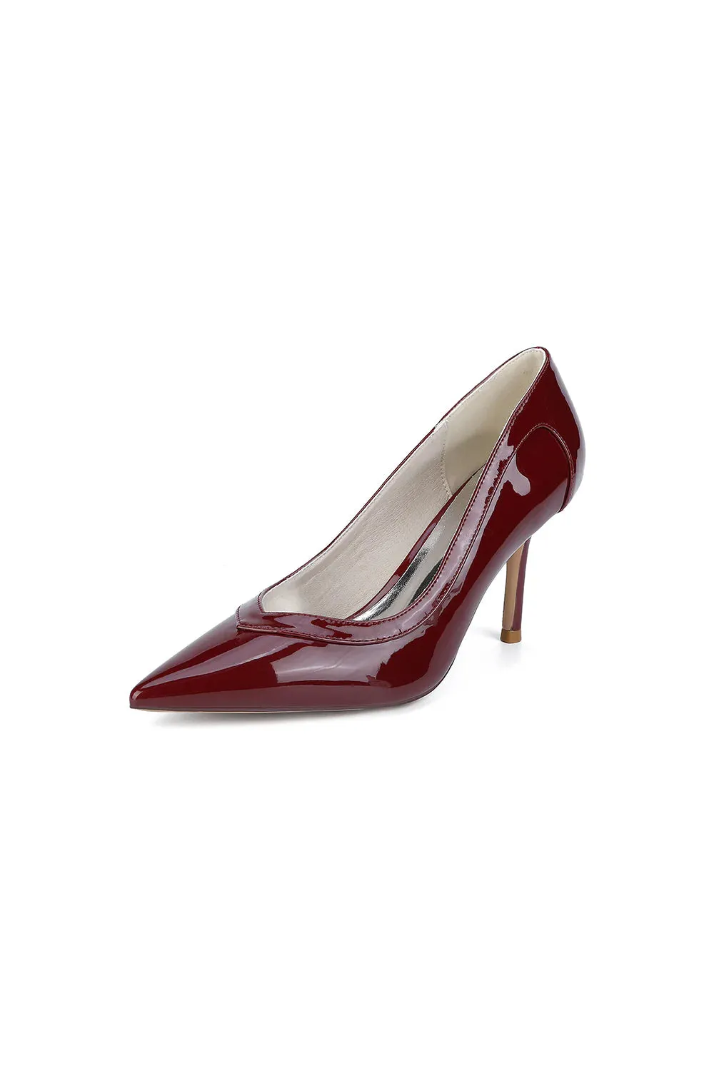 Rose Pink High Heels with Natural Wood Heel