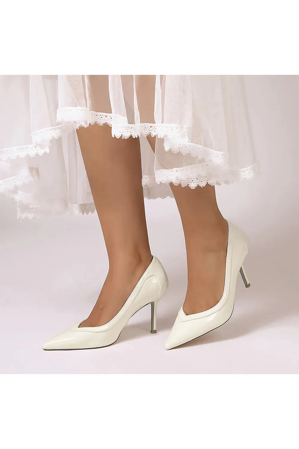 Rose Pink High Heels with Natural Wood Heel