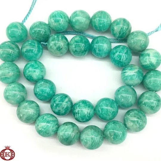 Russian Amazonite Beads Smooth Round