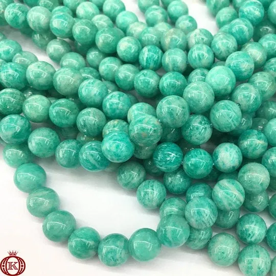Russian Amazonite Beads Smooth Round