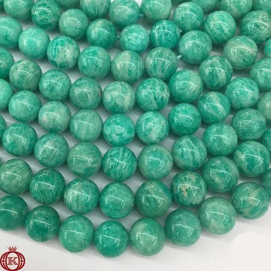 Russian Amazonite Beads Smooth Round