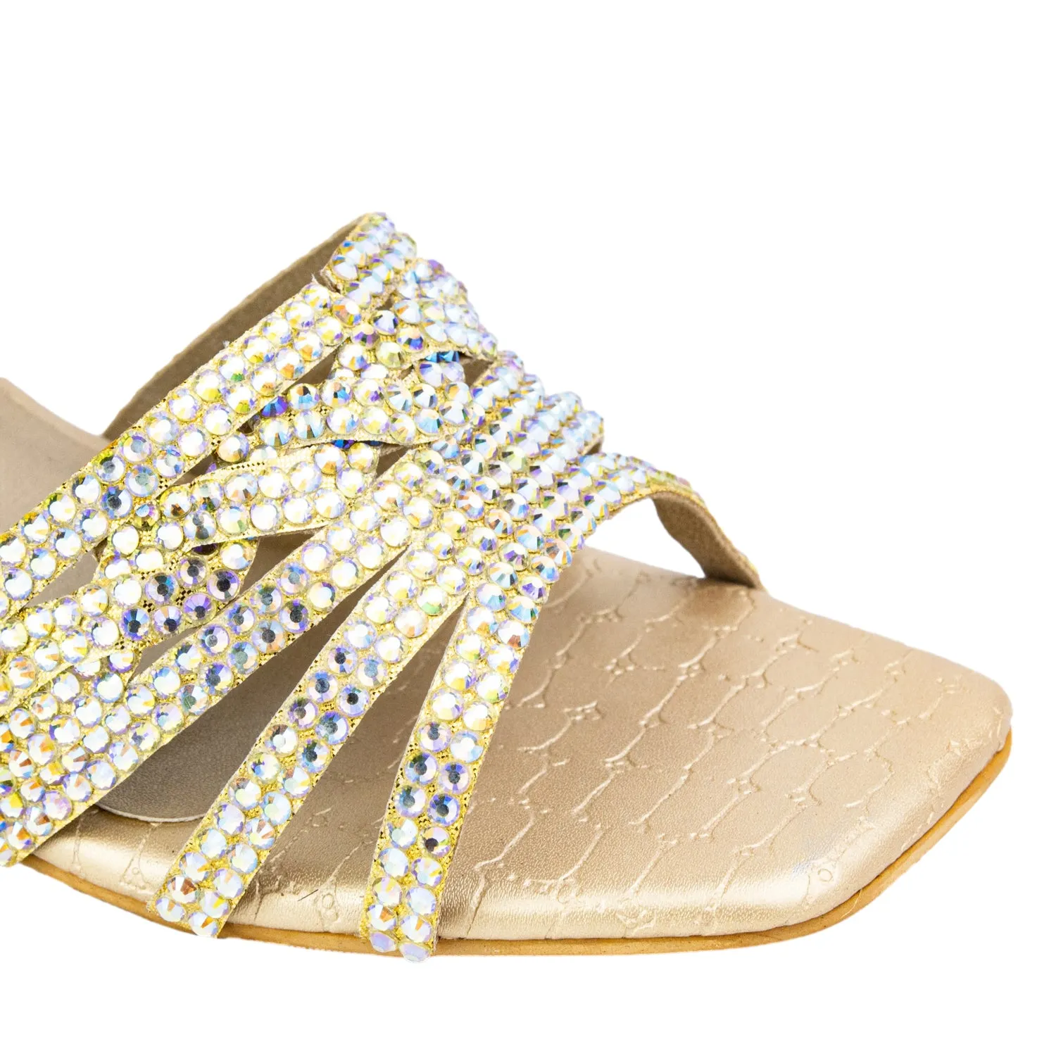 Salwa Heels S84H - Glitter Gold