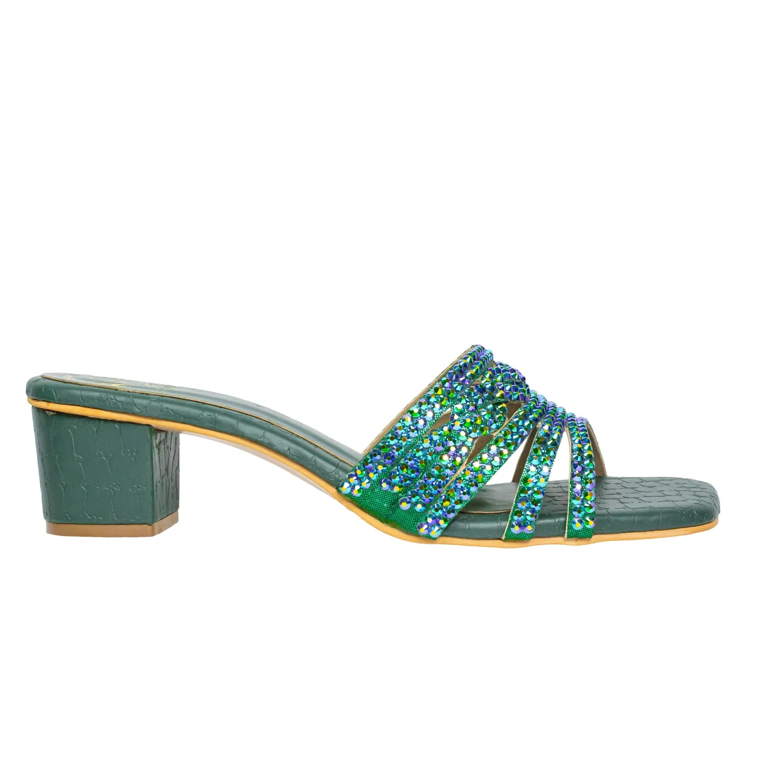 Salwa Heels S84H - Glitter Green