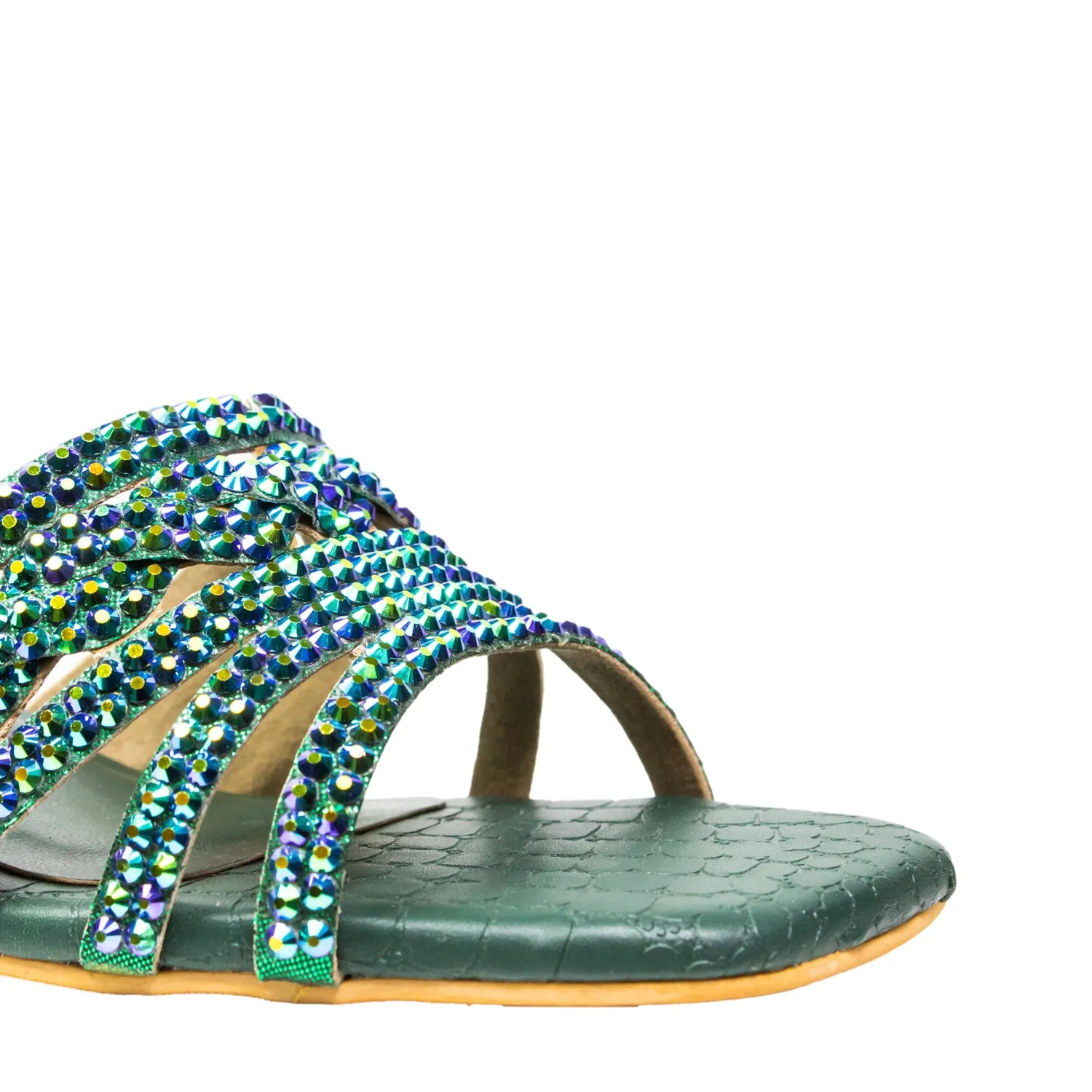 Salwa Heels S84H - Glitter Green