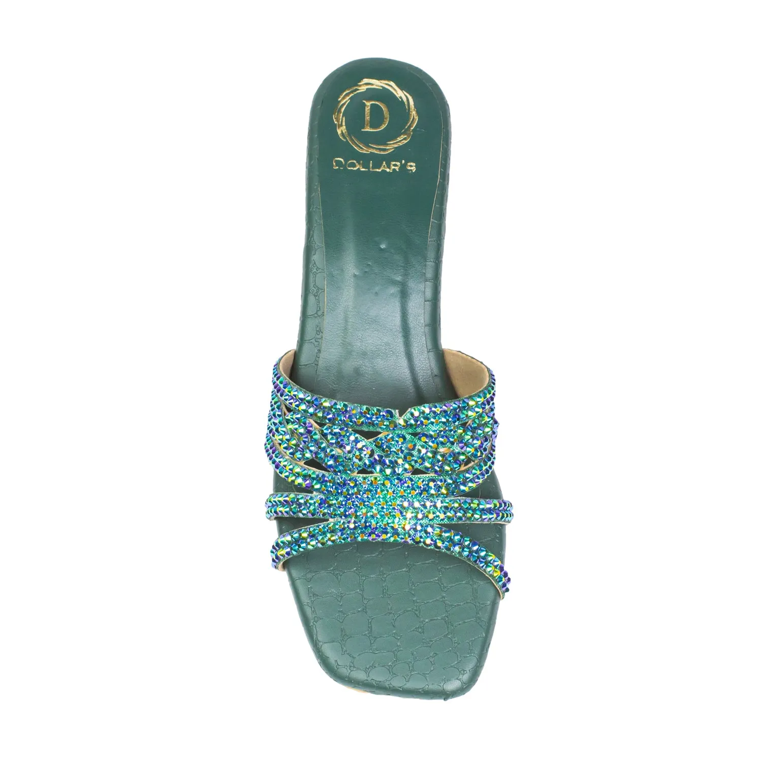 Salwa Heels S84H - Glitter Green