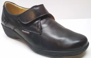 'SEIDY'women's wide fit (H) ergonomic strap shoe - Black
