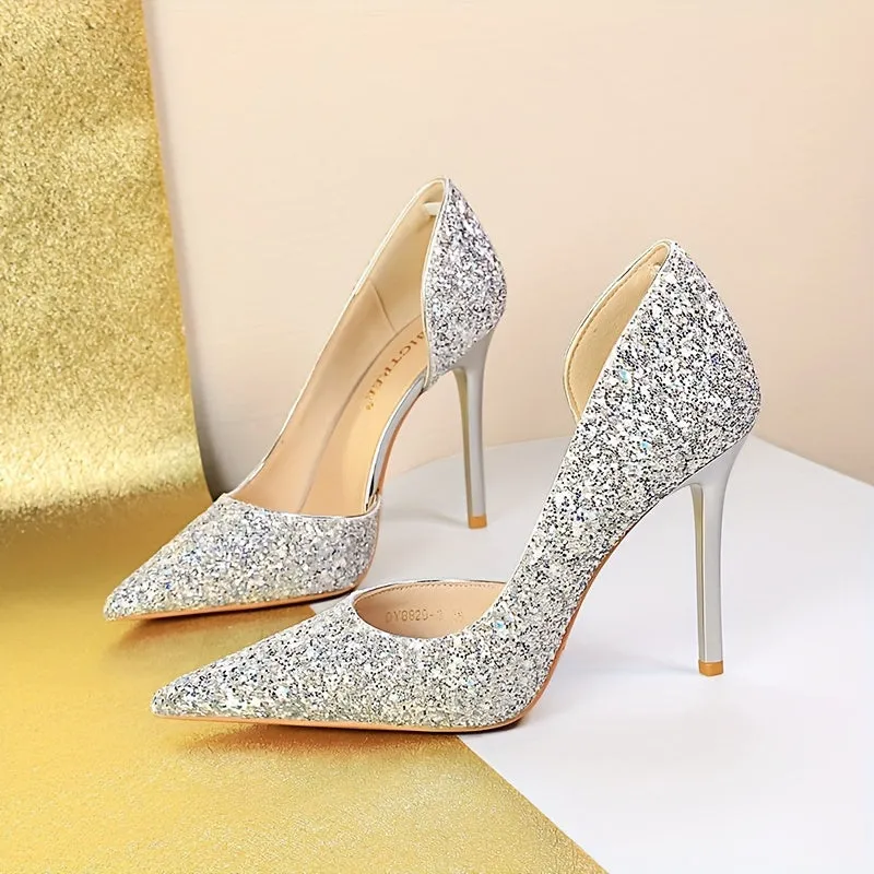Sequins Cut-Out High Heel