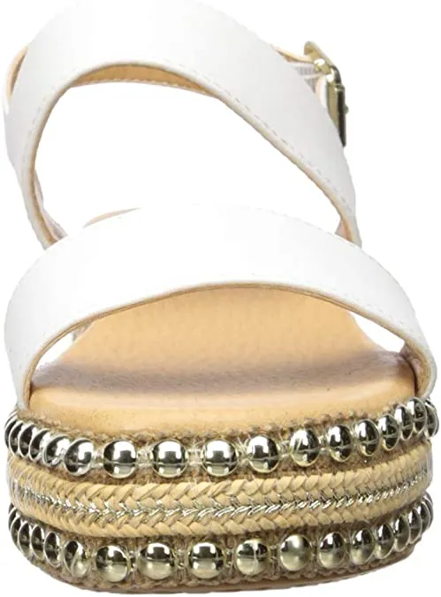 SEVEN DIALS Women's BERENICE Sandal, White/Burnished/smooth, 6.5 M US