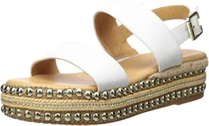 SEVEN DIALS Women's BERENICE Sandal, White/Burnished/smooth, 6.5 M US