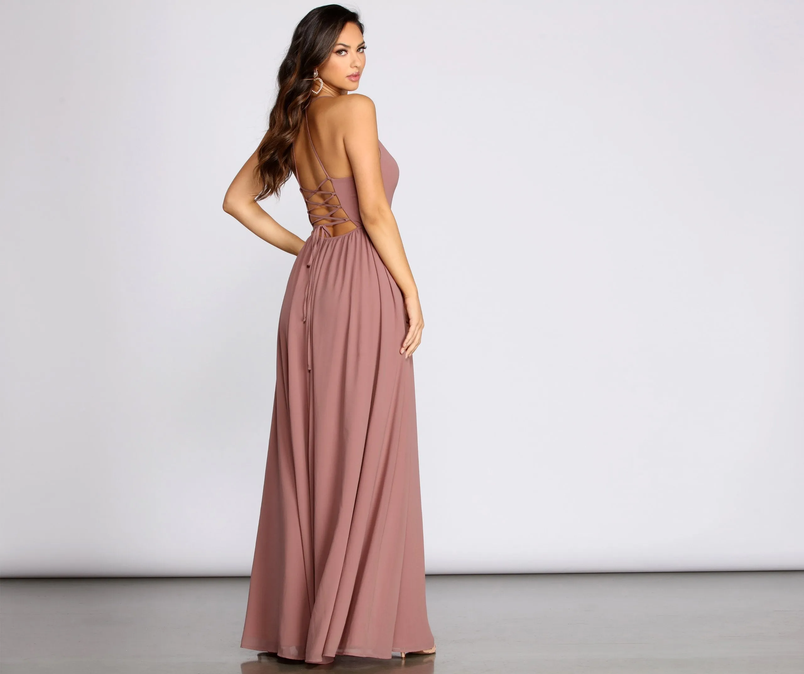 Shailene Lace Back Charming Chiffon Formal Dress