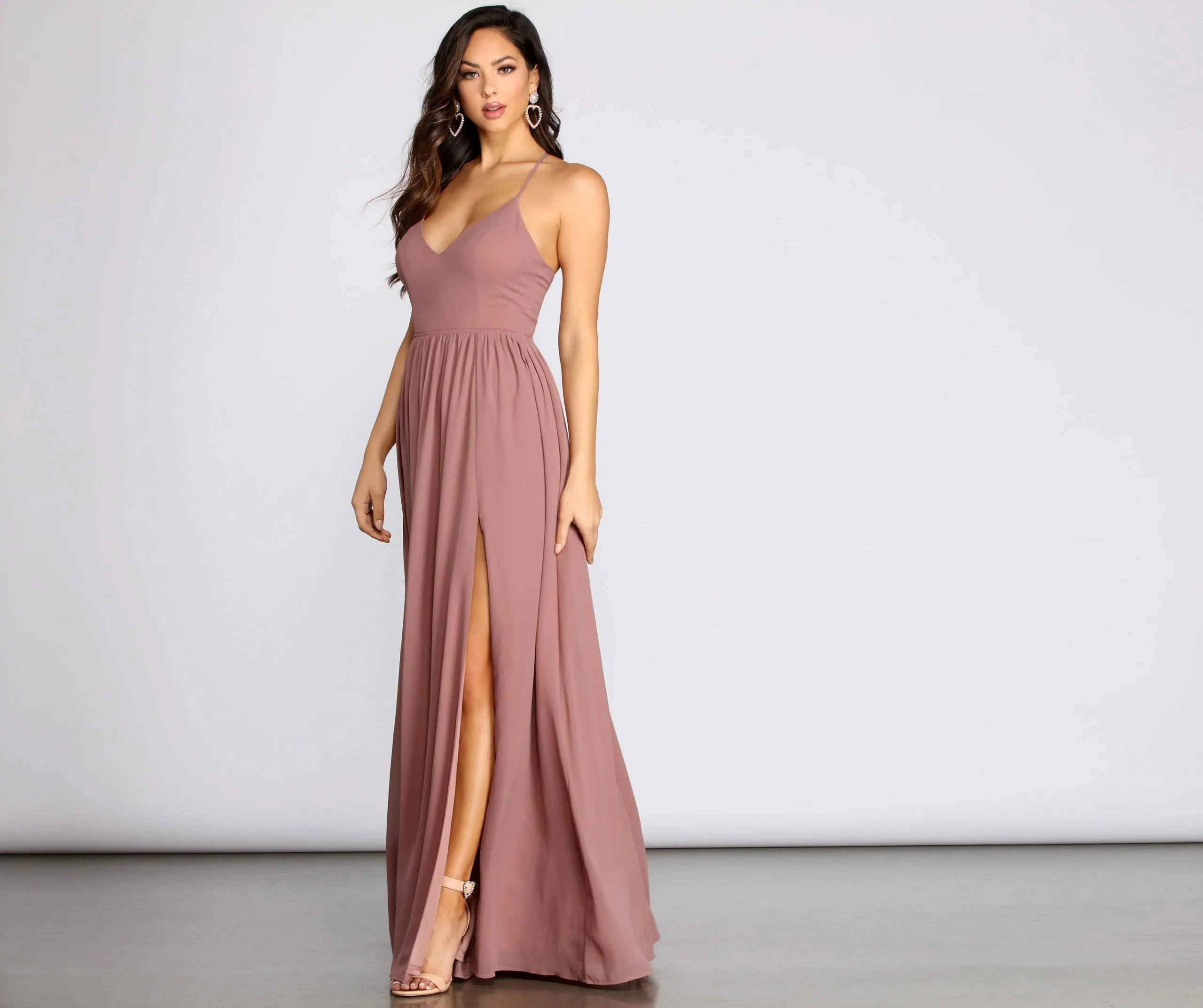 Shailene Lace Back Charming Chiffon Formal Dress