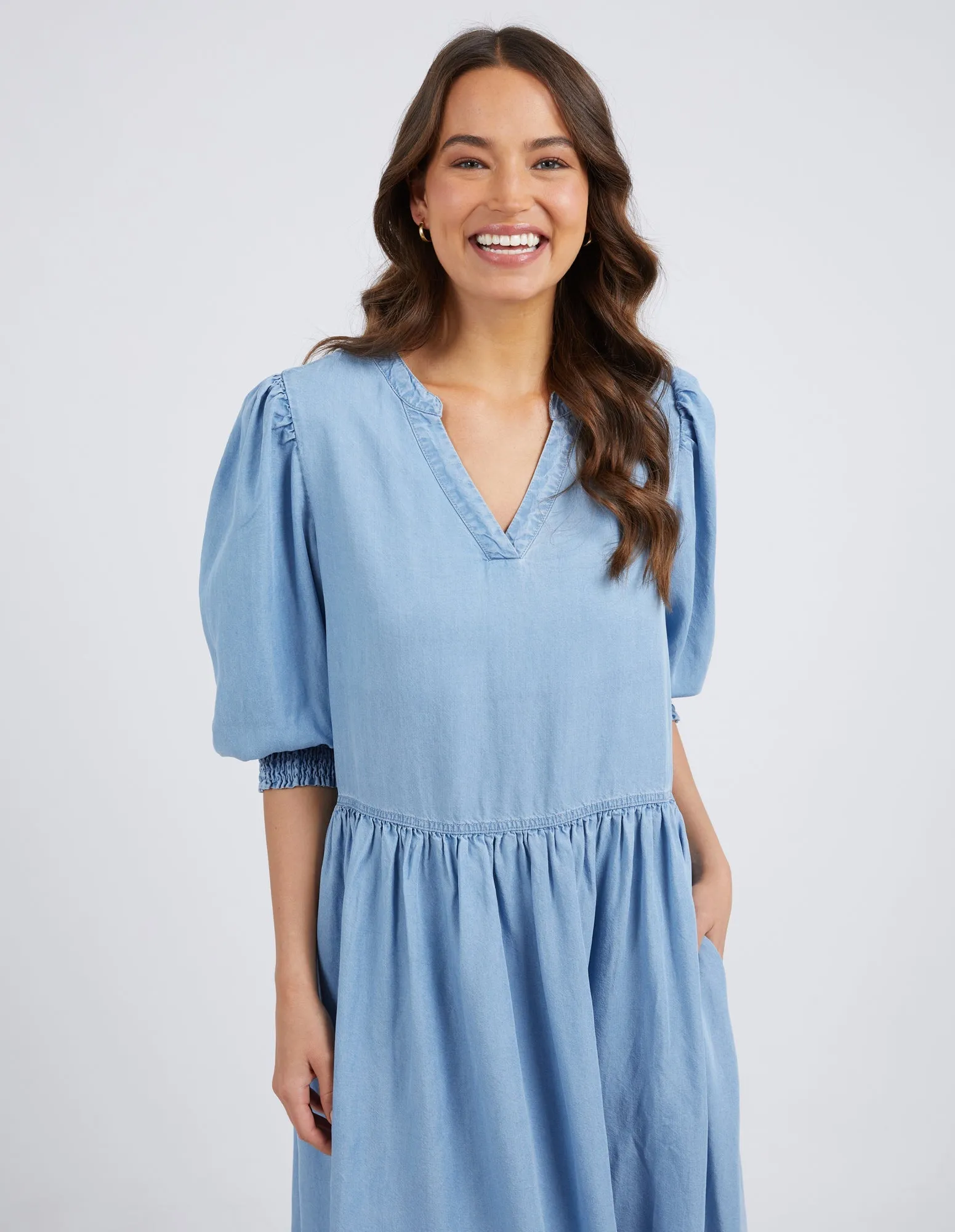 Shanee Chambray Dress - Blue Wash