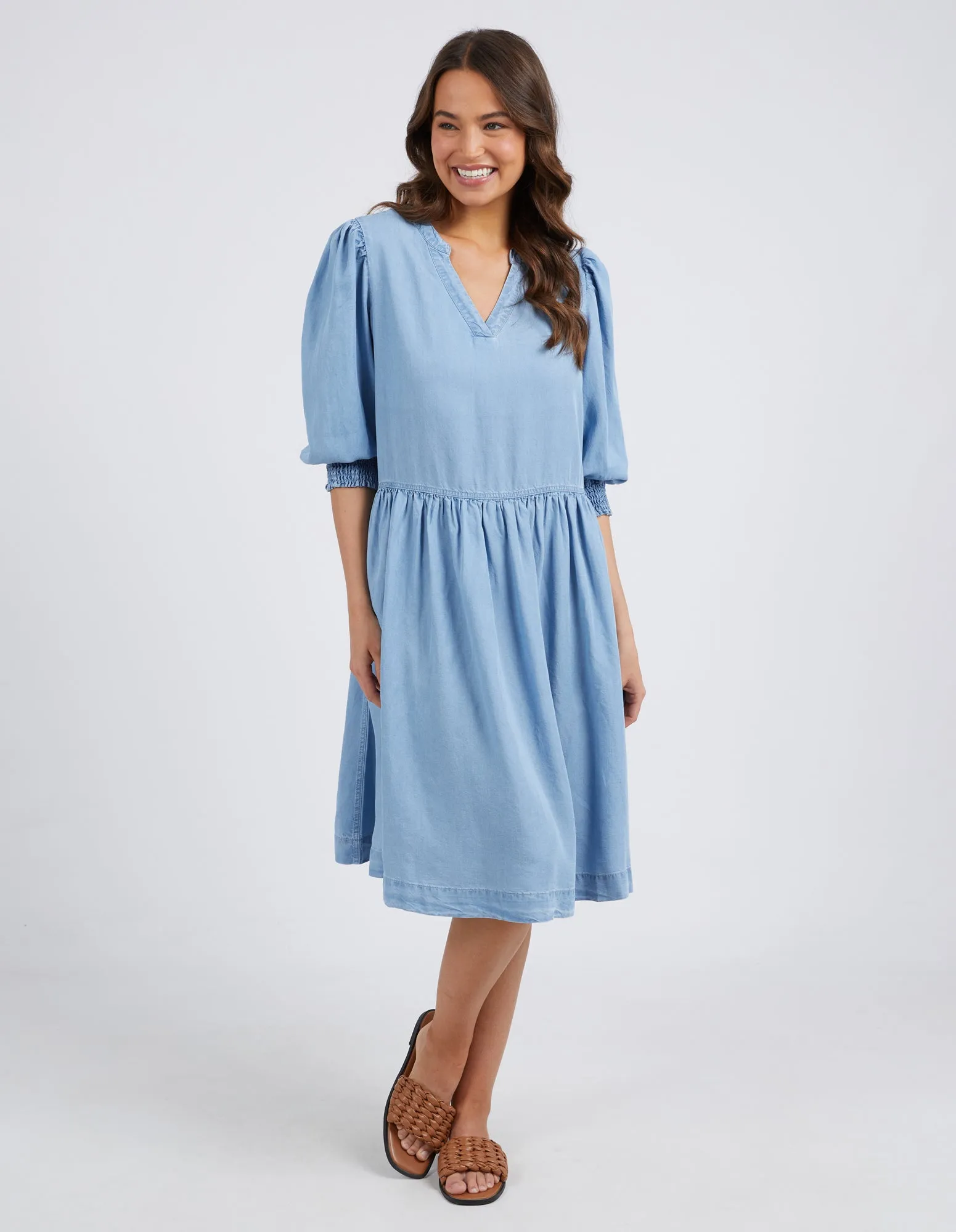 Shanee Chambray Dress - Blue Wash