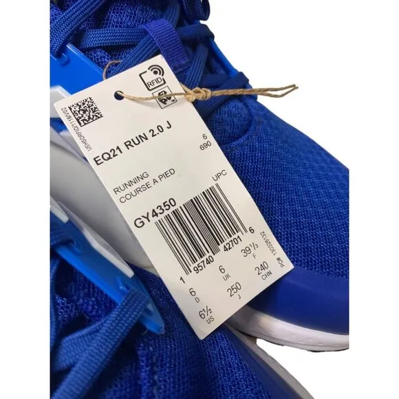 Size 6.5 Adidas Youth Running Shoe Sneaker Royal Blue GY4350 Run Bounce 2.0