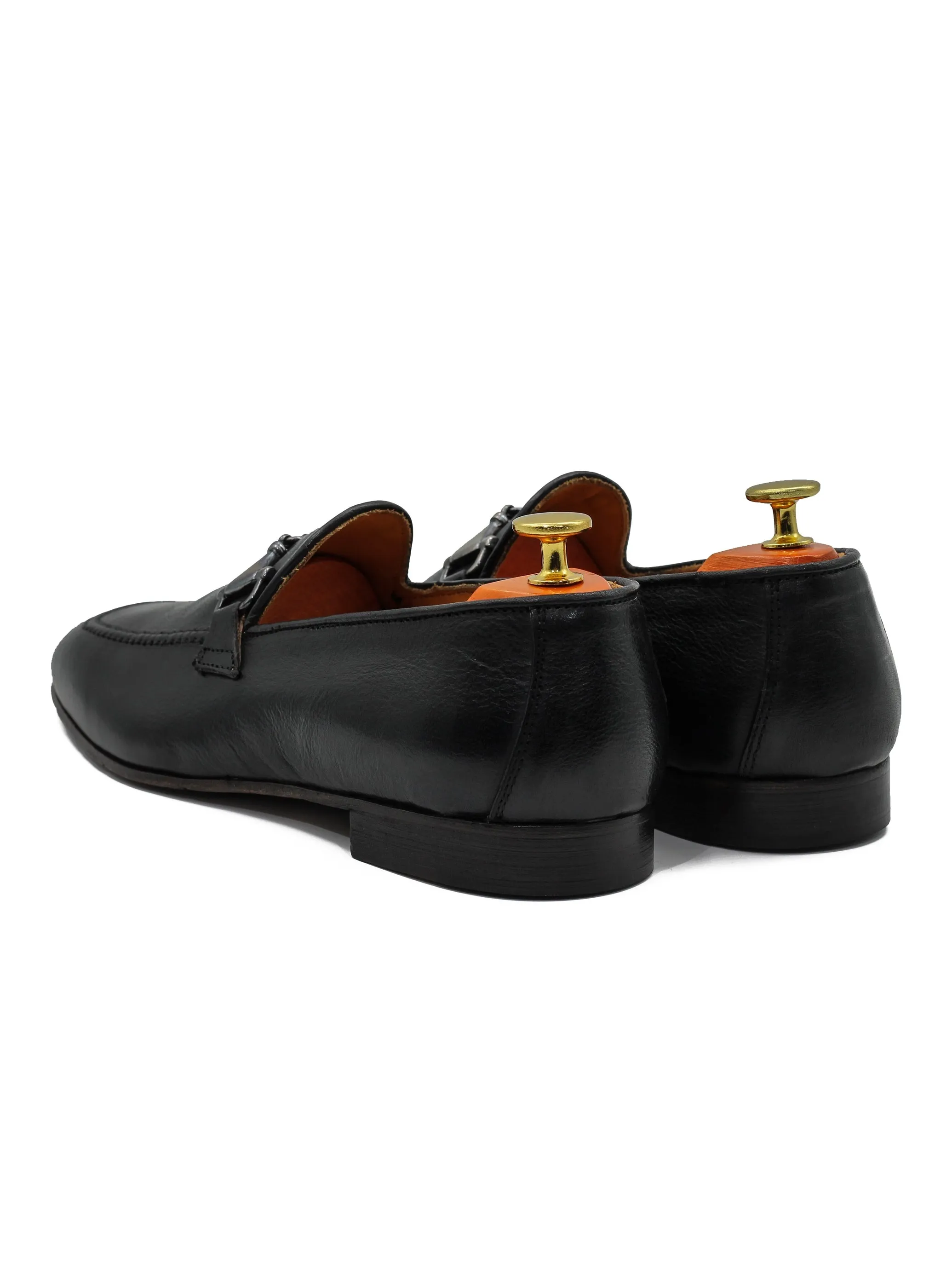SNAFFLE BIT LOAFER IN BLACK ITALIAN LEATHER