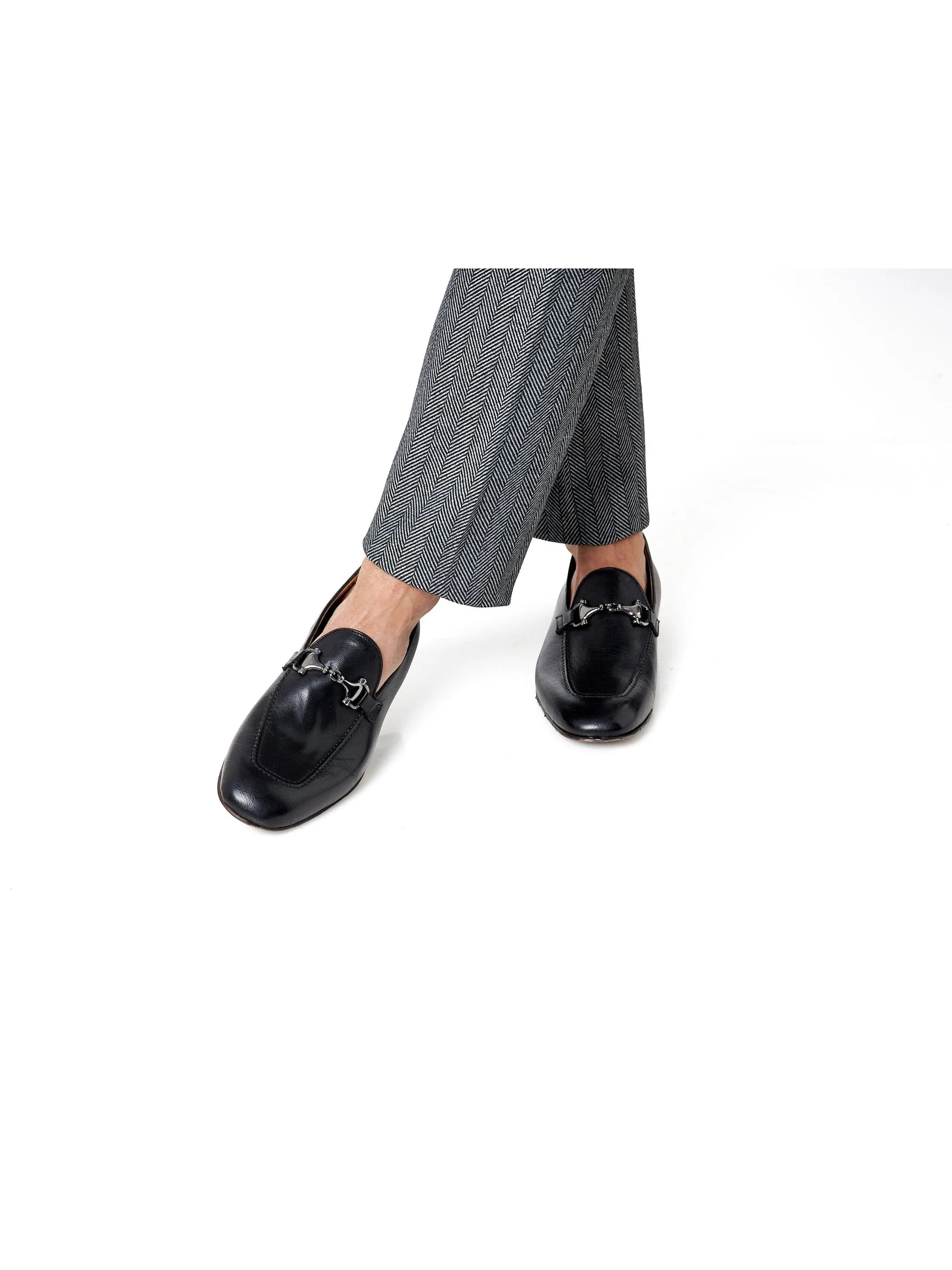 SNAFFLE BIT LOAFER IN BLACK ITALIAN LEATHER