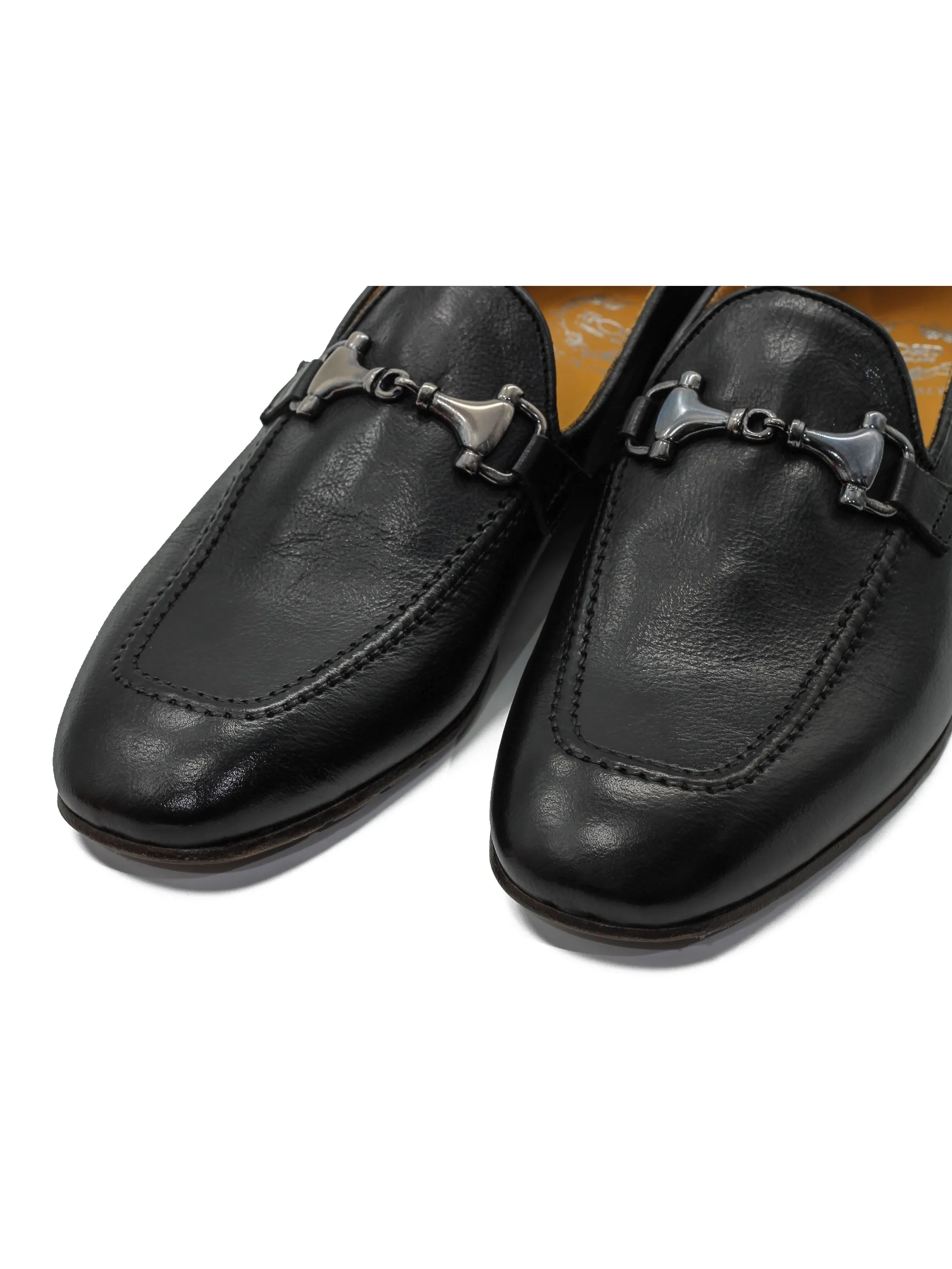SNAFFLE BIT LOAFER IN BLACK ITALIAN LEATHER