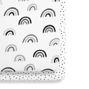 SnuzPod Crib 2 Pack Fitted Sheets - Mono Rainbow