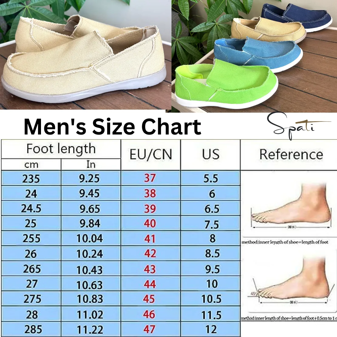 SPATI Men's Canvas Linen Slip On Loafer Lightweight Breathable Casual Travel Office Beach Walking Shoes for Men