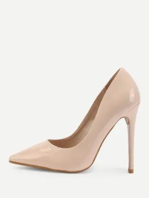 Stiletto Pointed Toe PU Heels