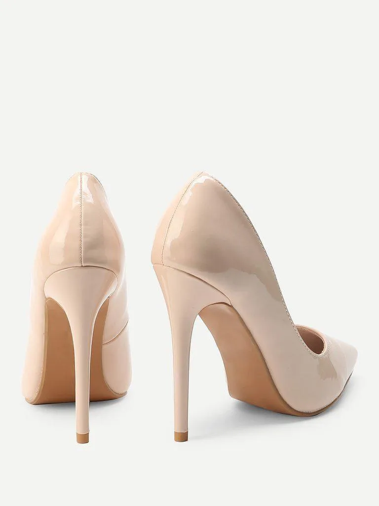 Stiletto Pointed Toe PU Heels