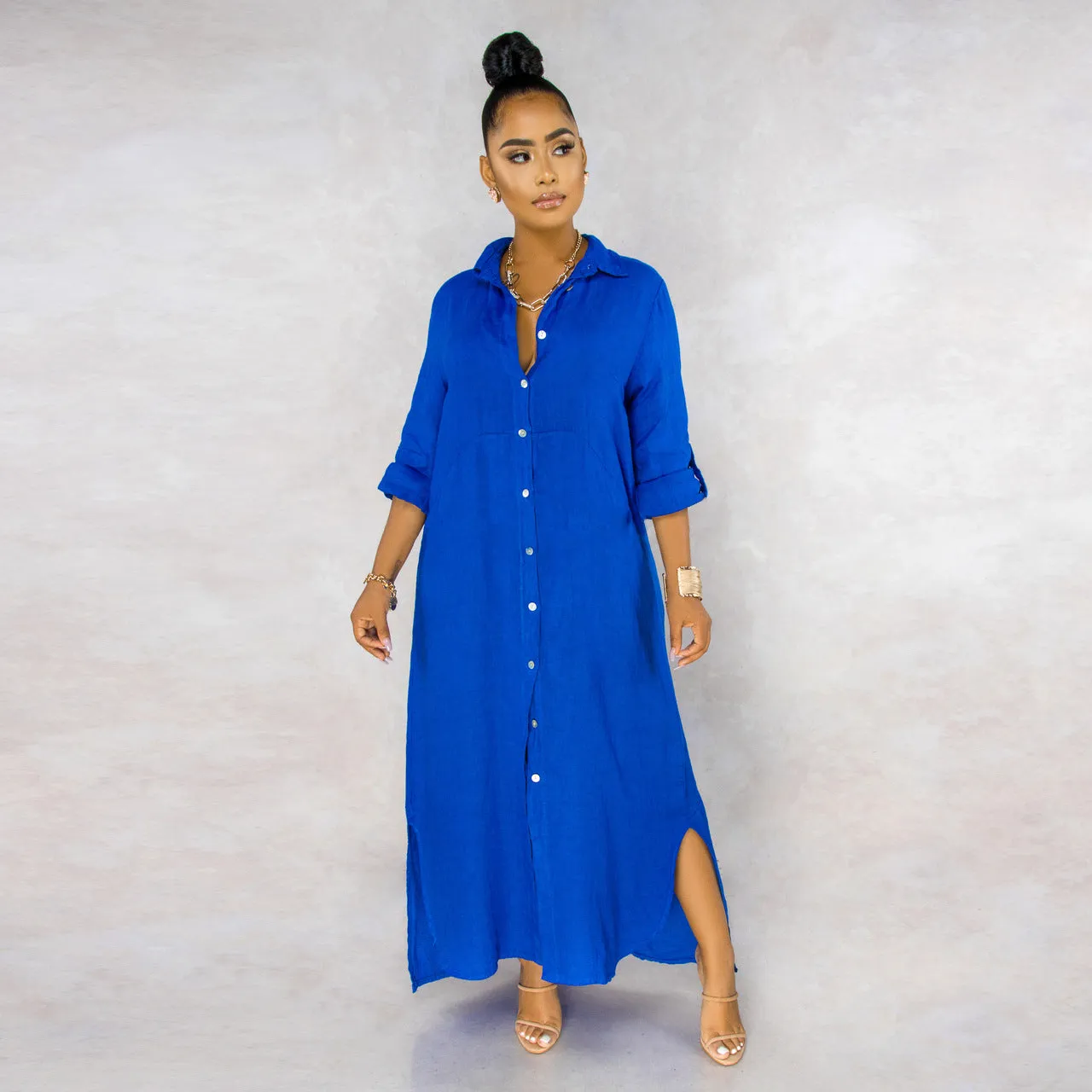 Stylish Solid Color Shirt Dress for Effortless Everyday Chic