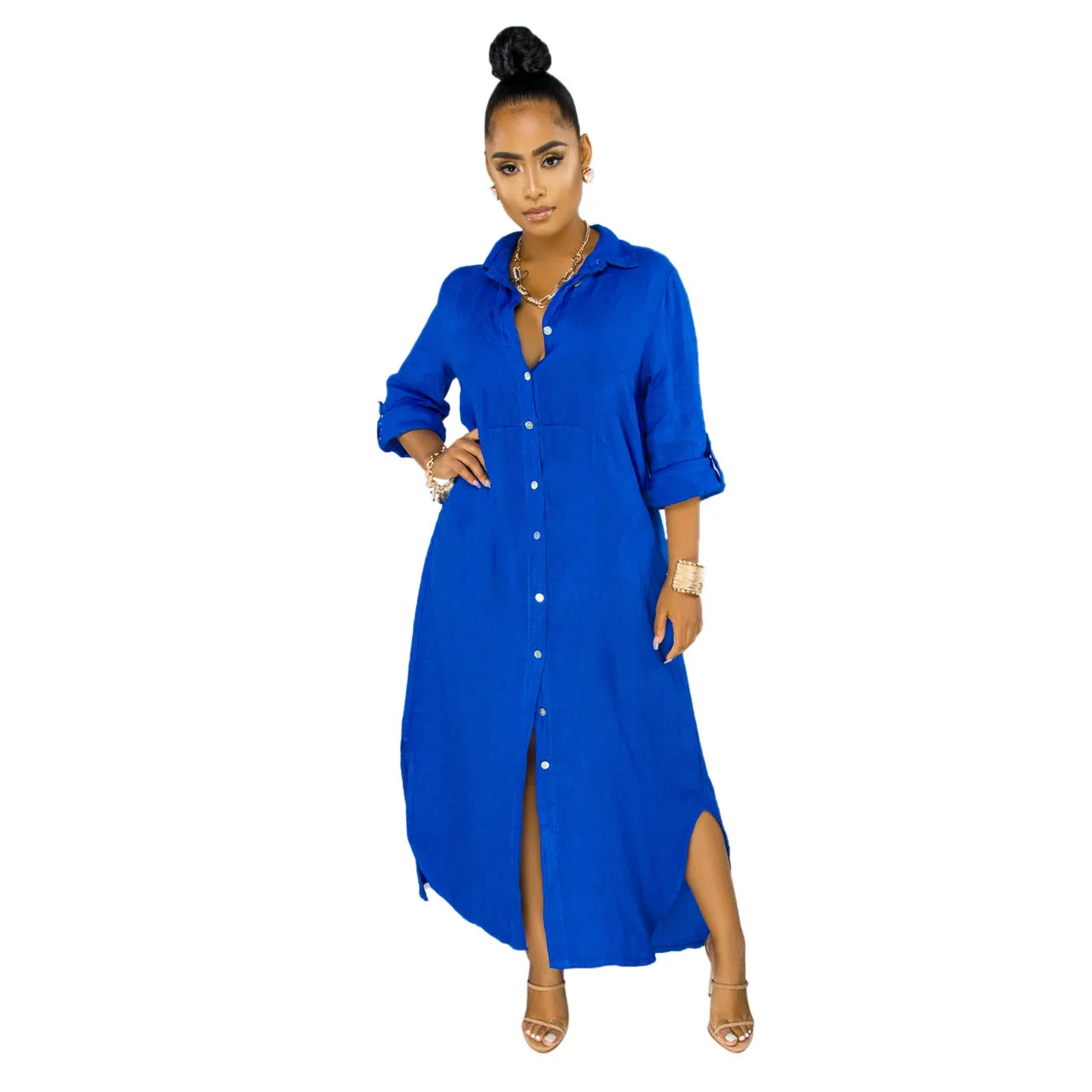Stylish Solid Color Shirt Dress for Effortless Everyday Chic