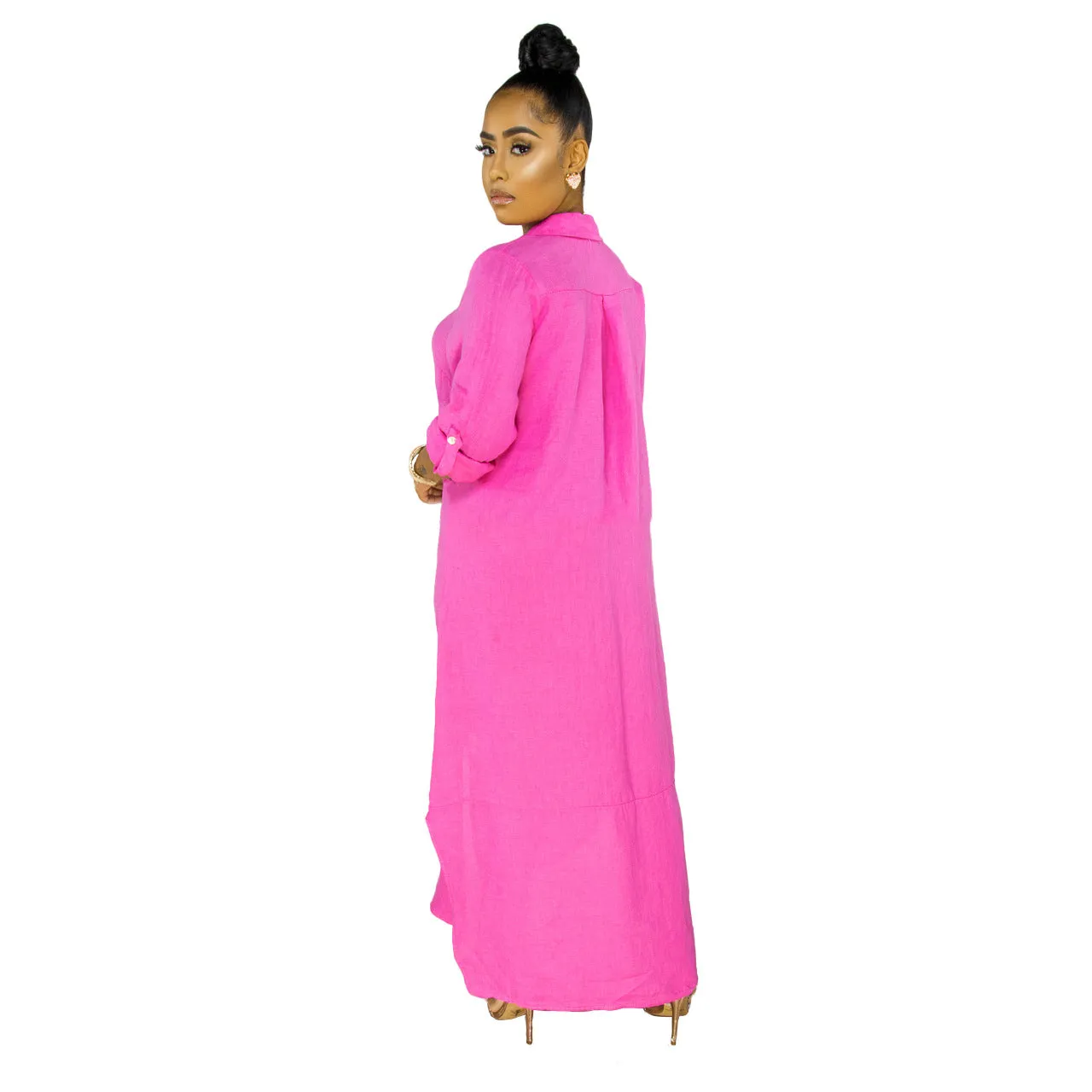 Stylish Solid Color Shirt Dress for Effortless Everyday Chic