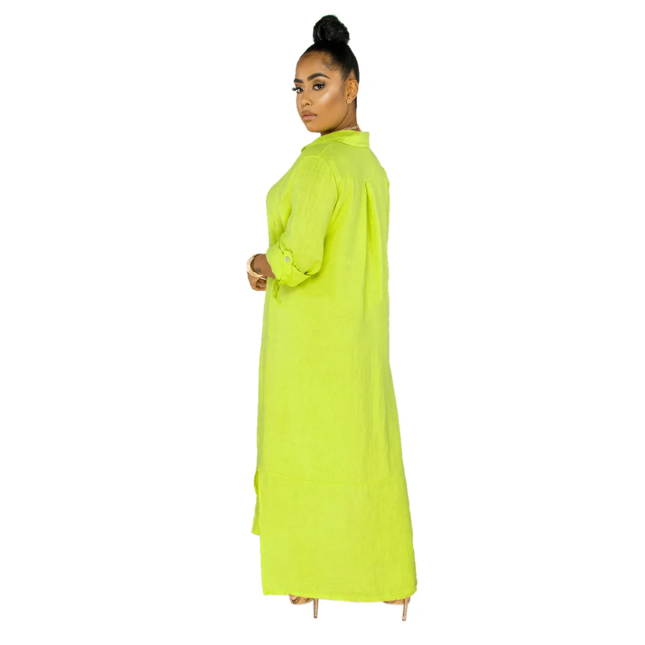 Stylish Solid Color Shirt Dress for Effortless Everyday Chic