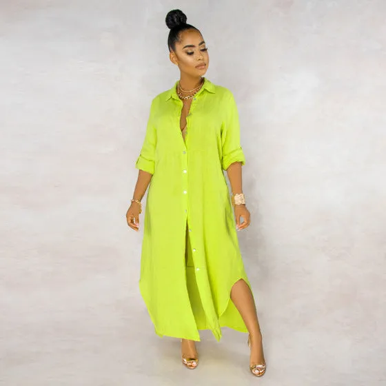 Stylish Solid Color Shirt Dress for Effortless Everyday Chic