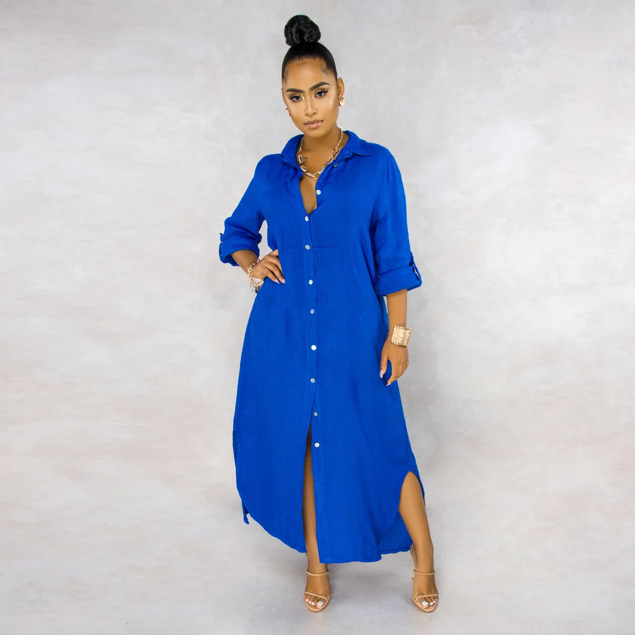 Stylish Solid Color Shirt Dress for Effortless Everyday Chic