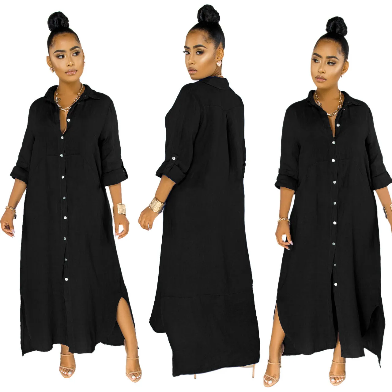 Stylish Solid Color Shirt Dress for Effortless Everyday Chic