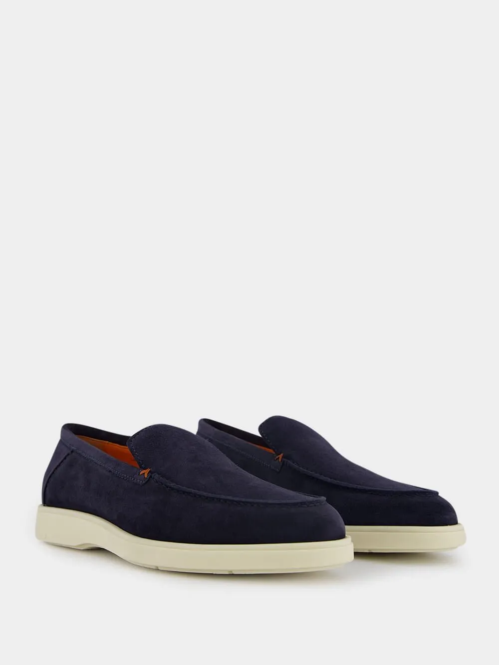 Suede Almond-Toe Loafers