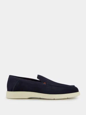 Suede Almond-Toe Loafers