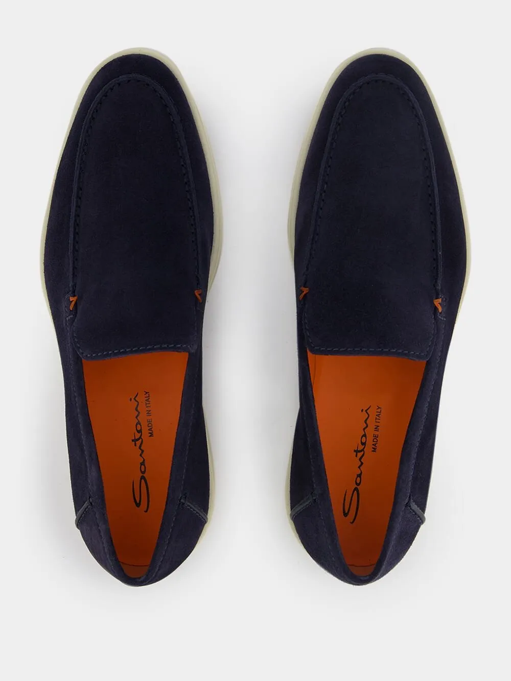 Suede Almond-Toe Loafers