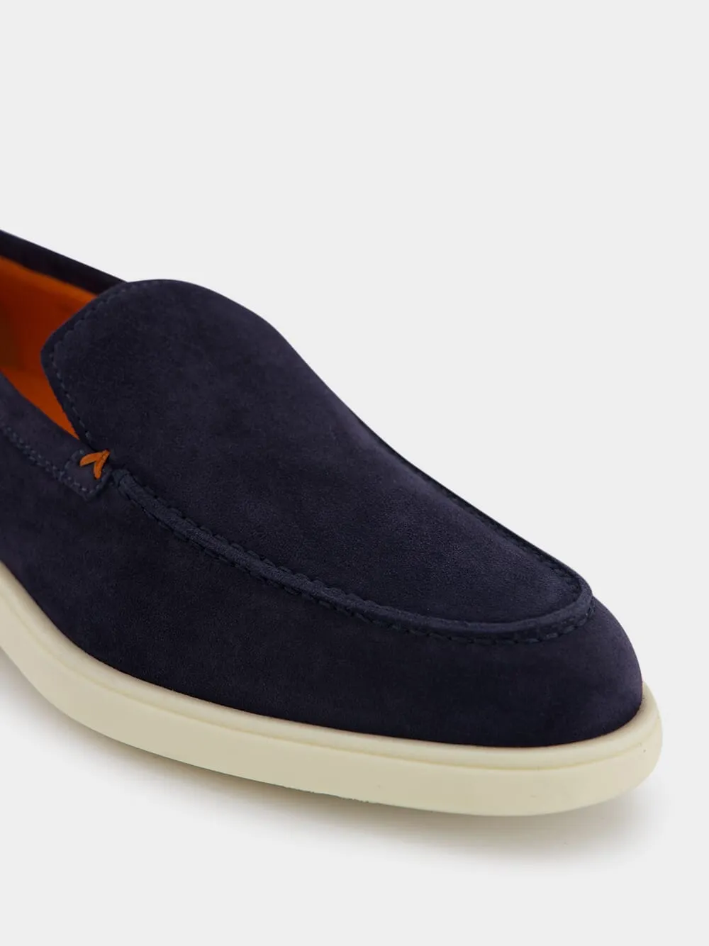 Suede Almond-Toe Loafers