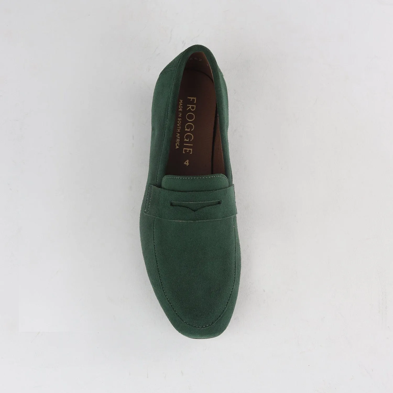 Suede Penny Loafer in Pine - 12587