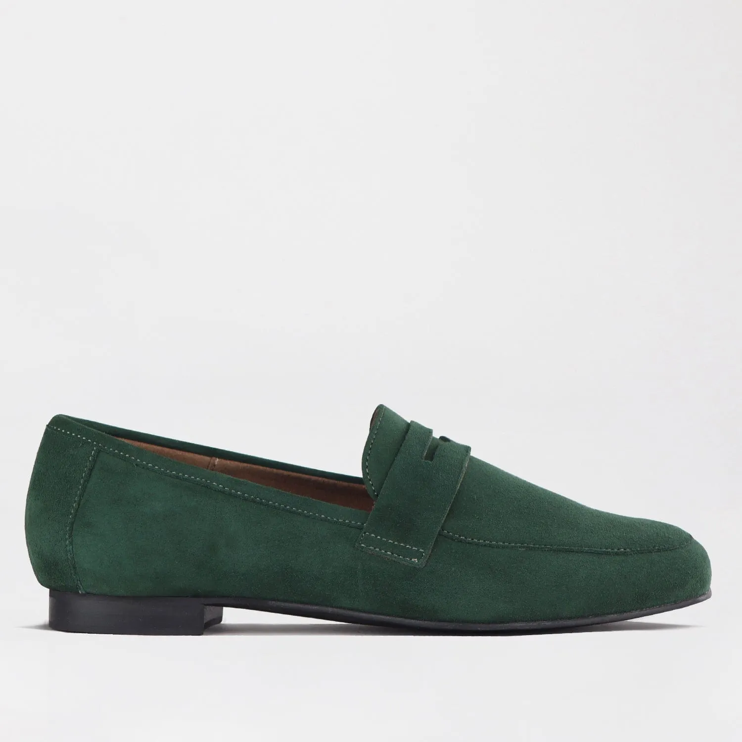 Suede Penny Loafer in Pine - 12587