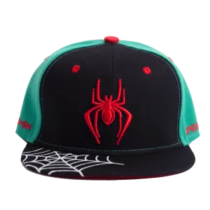 TEAL/BLACK SPIDERMAN WEB  FITTED HAT