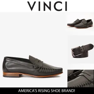 The Eregli Black Leather Penny Loafer Men Shoe