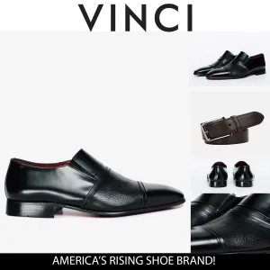The Everest Black Leather Cap Toe Dress Loafer Men Shoe