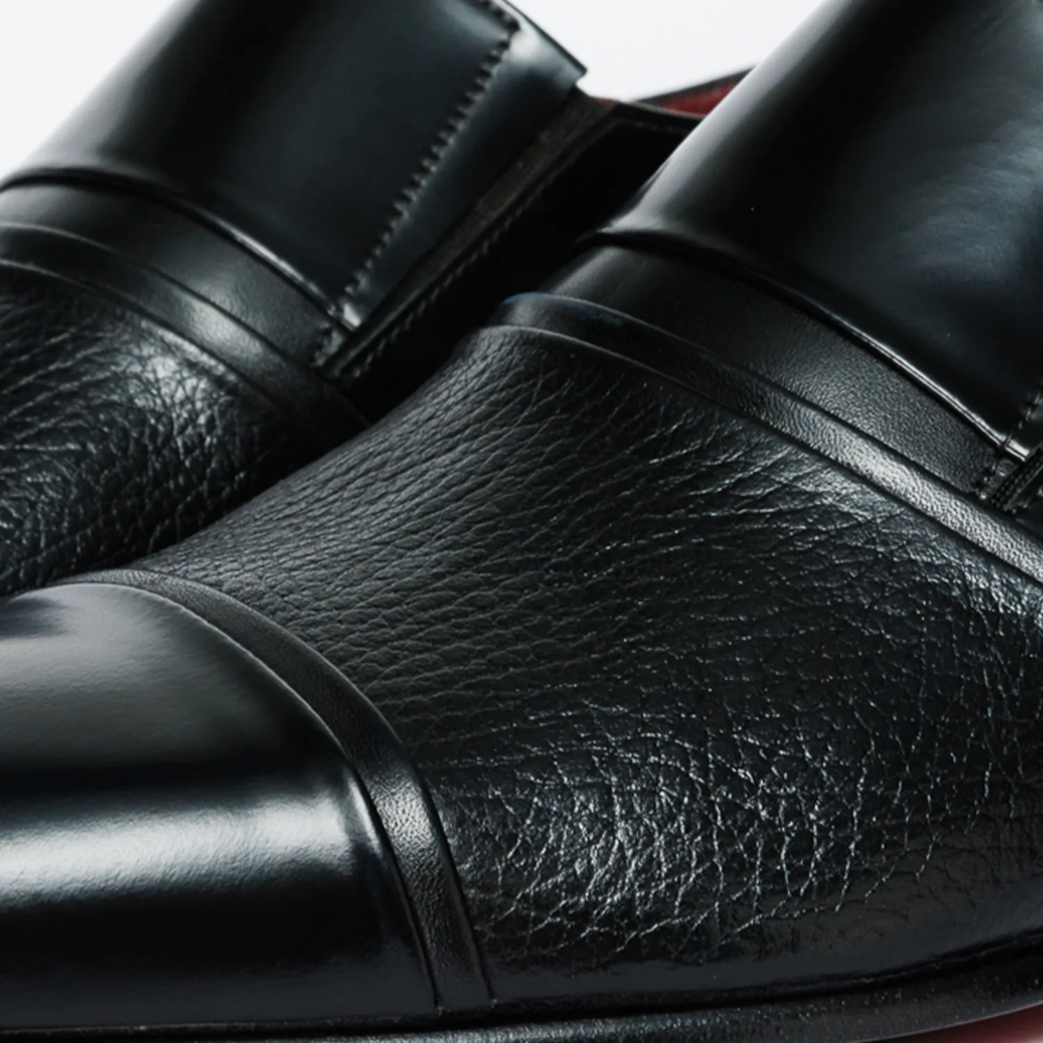 The Everest Black Leather Cap Toe Dress Loafer Men Shoe